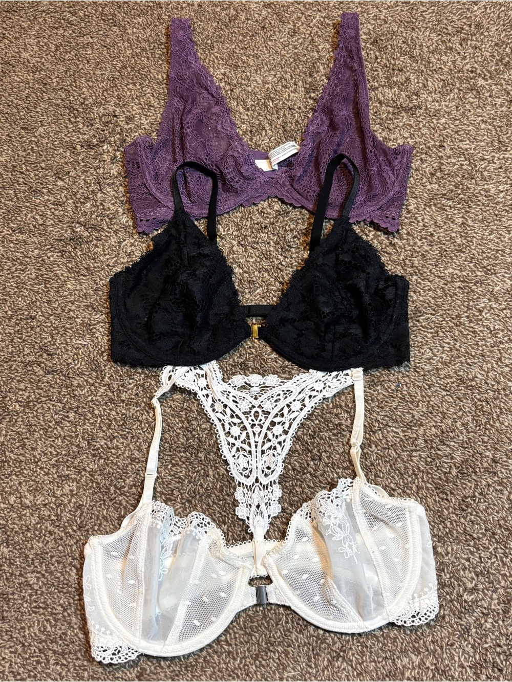 Intimately by Free People Lace Underwire Bralette Bundle 32C